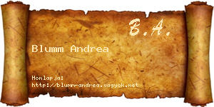 Blumm Andrea névjegykártya